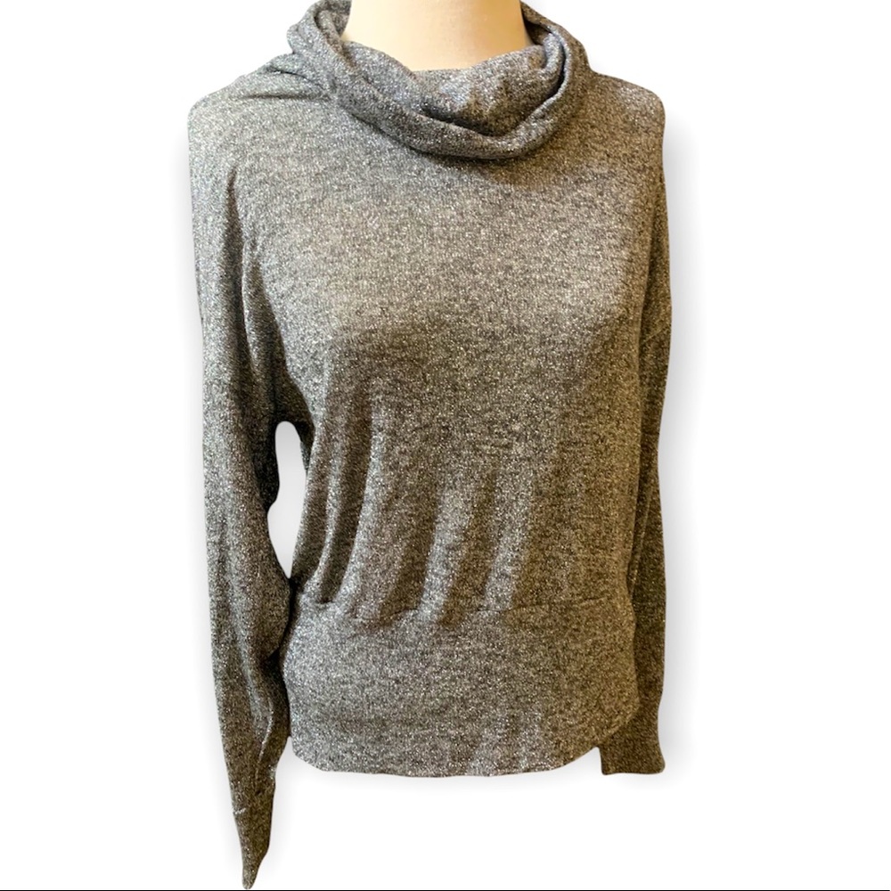 Another Reason SHIMMERY cowl neck long sleeve sweater blouse L